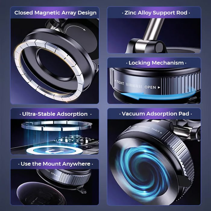 Support magnétique pour téléphone de voiture à 360° 